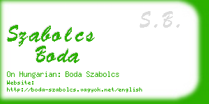 szabolcs boda business card